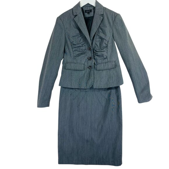 Rayon Blend 2 piece set  womens cropped blazer sz 9 & pencil skirt sz 7 col grey - Picture 10 of 16